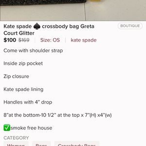 Kate spade cross body purse